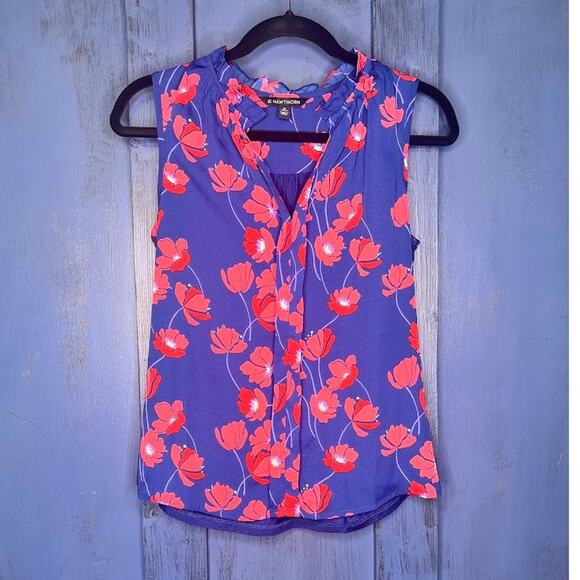 41Hawthorn (XSP) Orlee Mixed Material Sleeveless Top - Stitch Fix Floral Blouse - Picture 13 of 15